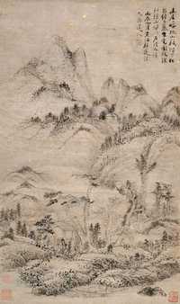 程邃 1676年作 空谷幽居 立轴